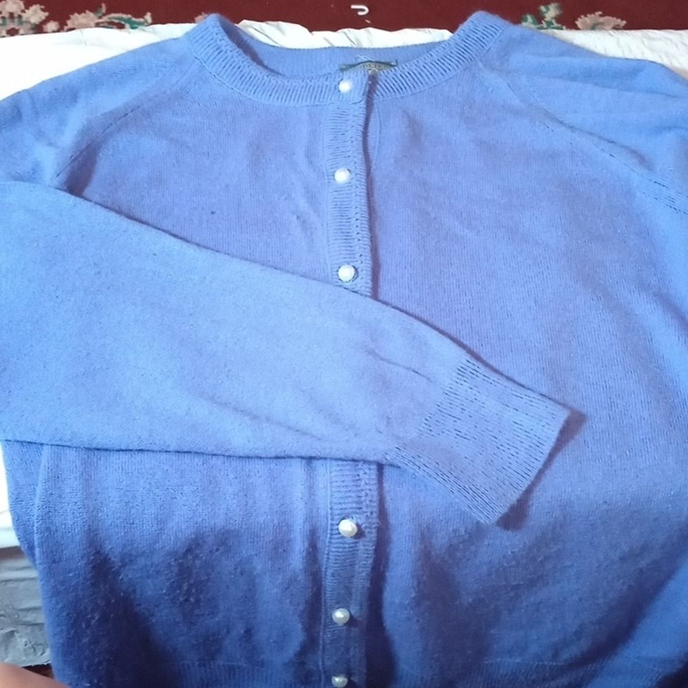Luxelon large women's button-up sweater blue (Rox373)